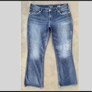 Silver SUKI Factory Distressed Bootcut Blue Jeans